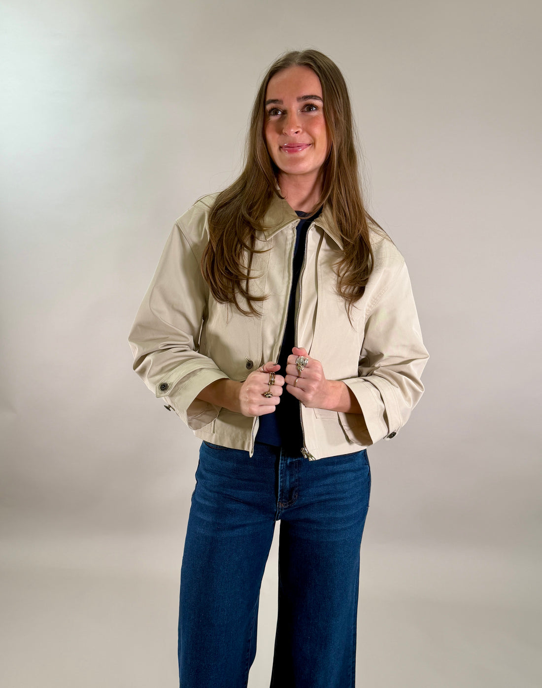 Lightweight Cropped Utility Jacket