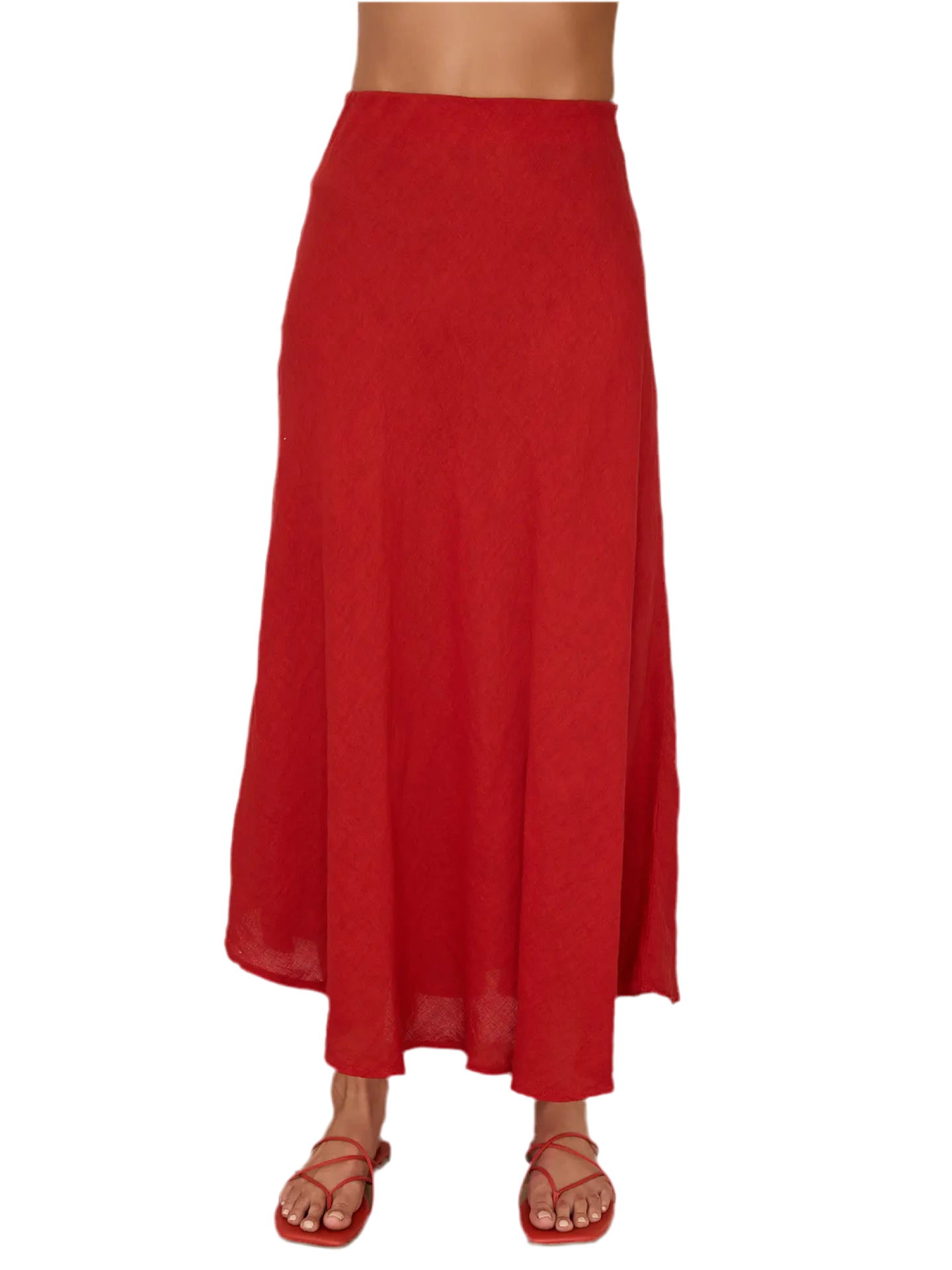 Crinkle Linen Midi Skirt