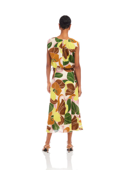 Mia Bias Midi Skirt Island Floral