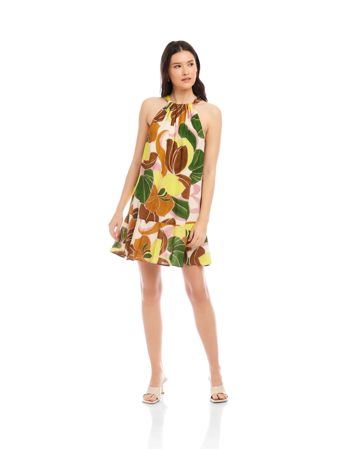 Brenda Ruffle Hem Dress Island Floral