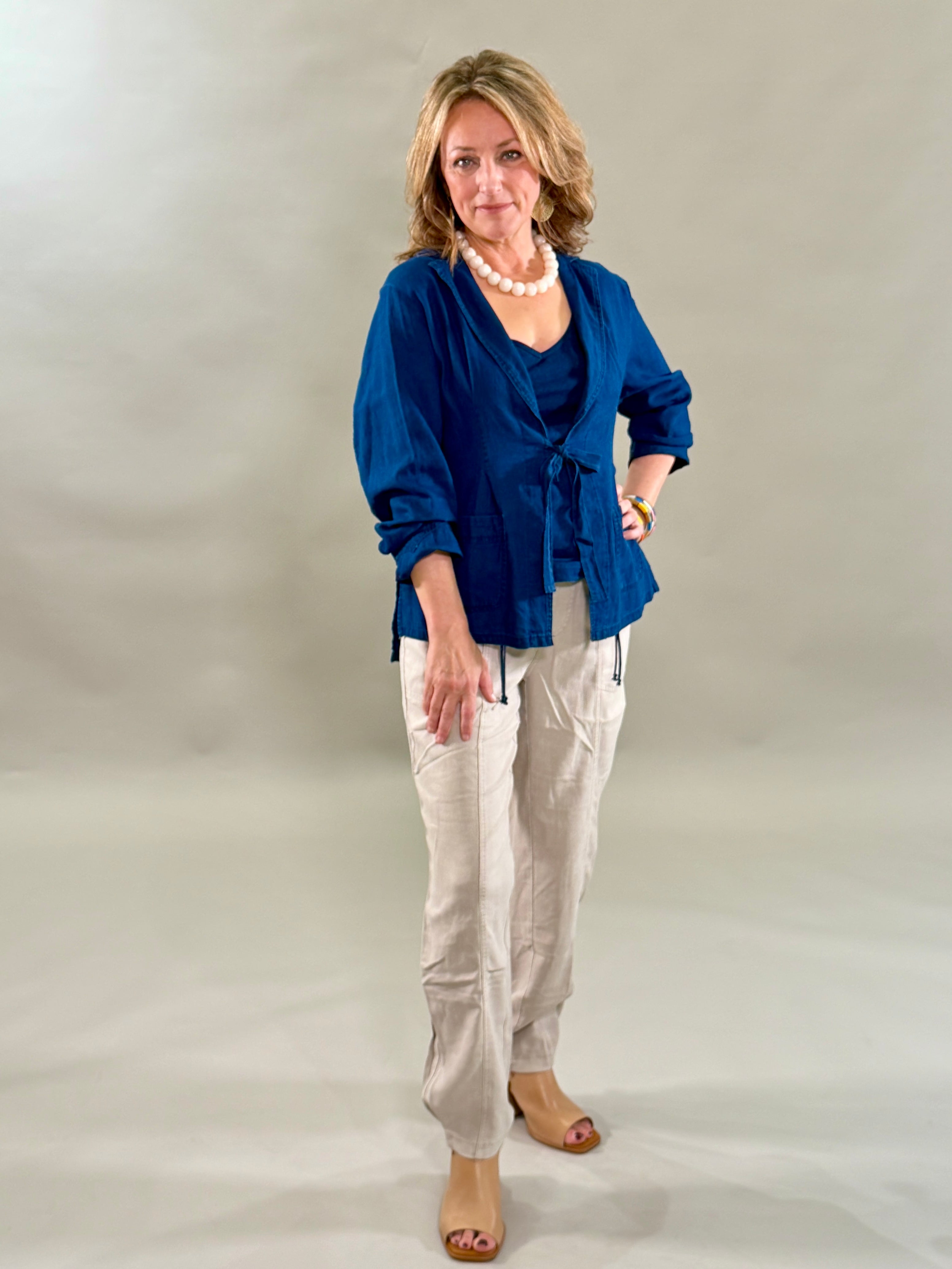Easy-Fit Linen Blend Utillity Pant