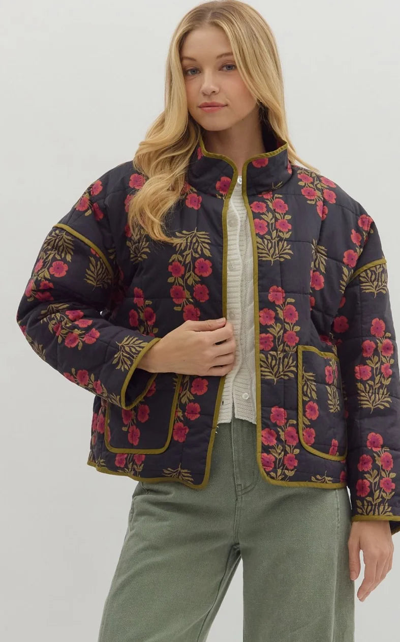 Black Botanical Jacket