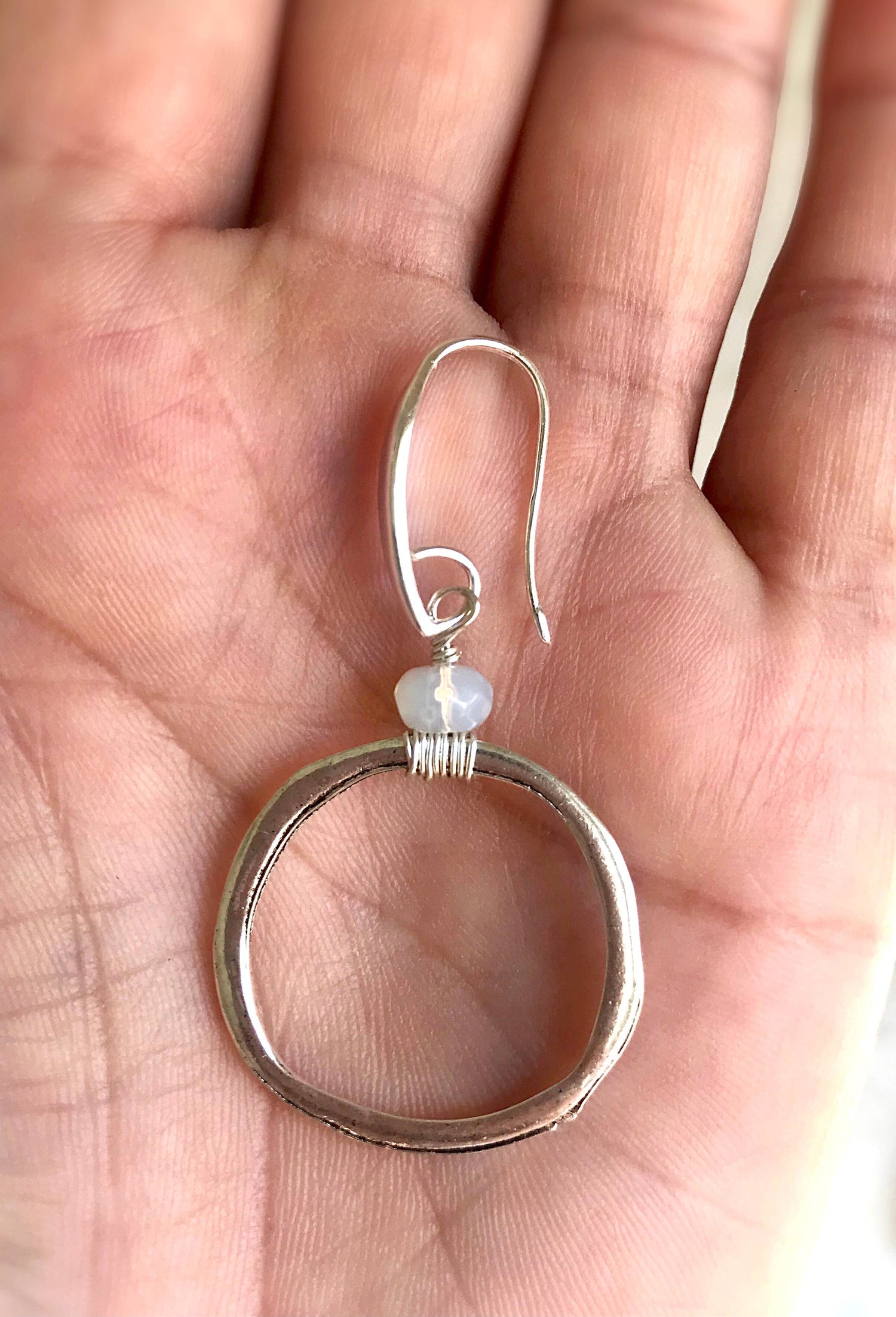 Silver and Opal Earrings