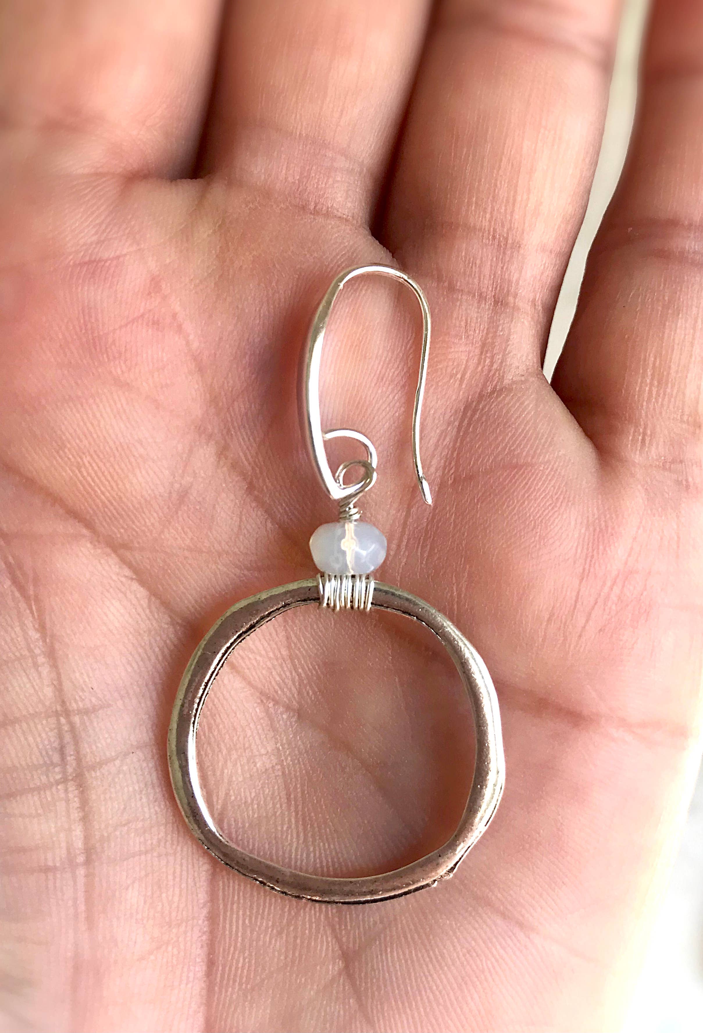 Silver and Opal Earrings