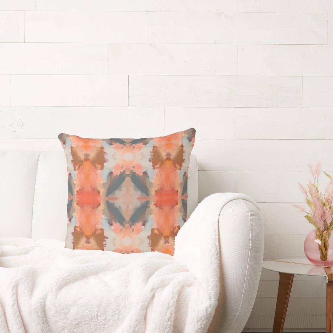 Abstract Modern Art Painted Throw Pillow