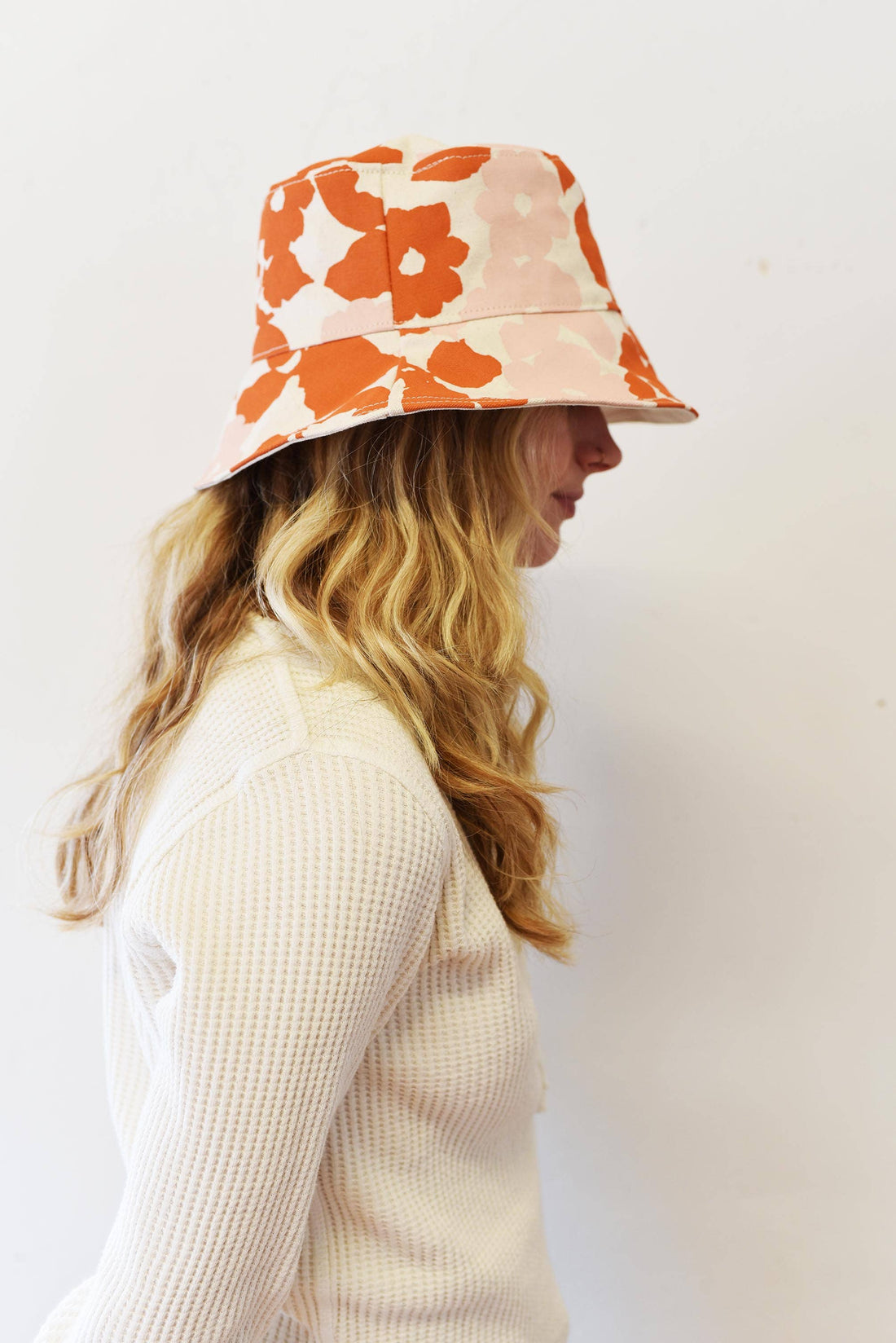 Earthy Anthro Orange + Blush Anita Bucket Hat