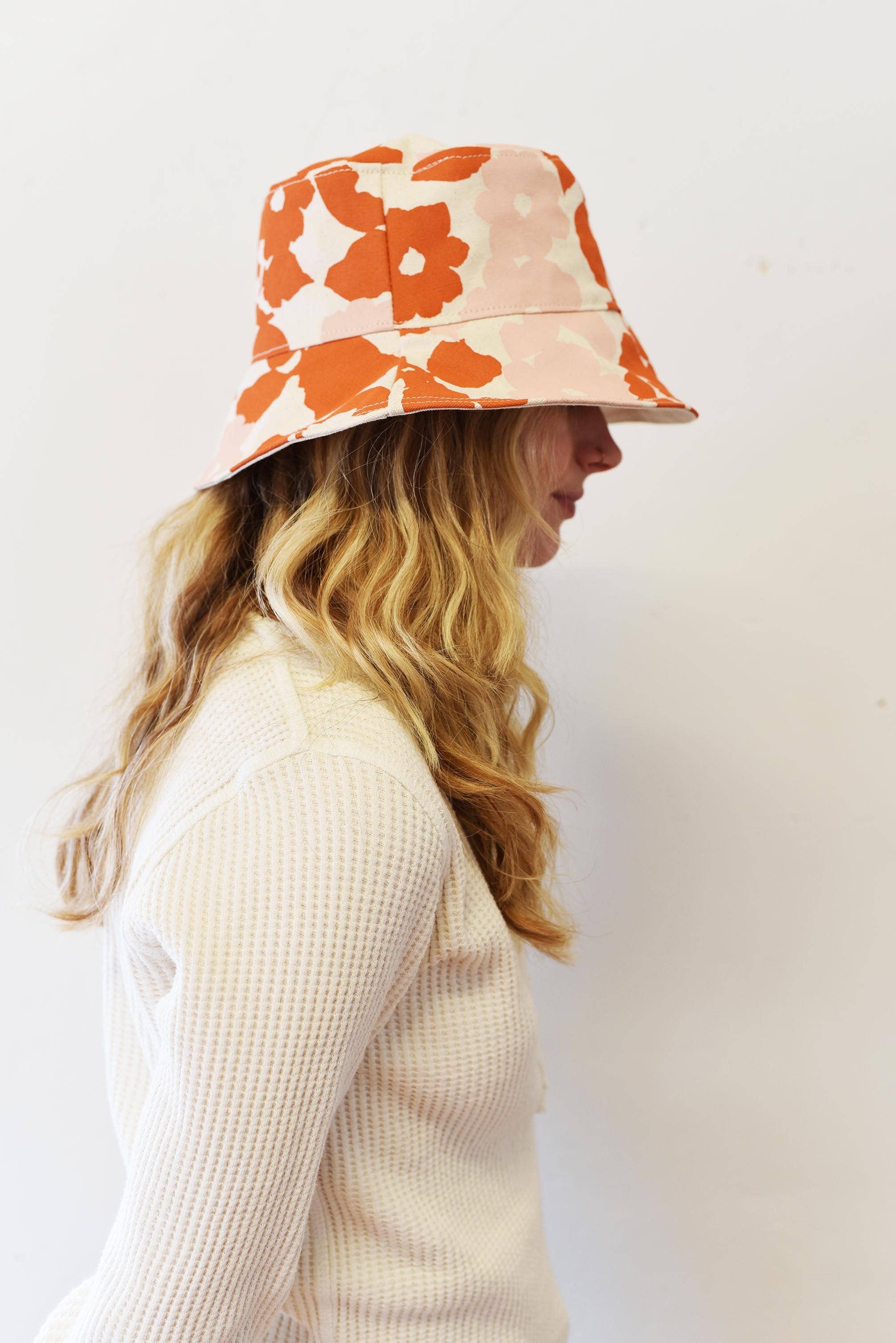 Earthy Anthro Orange + Blush Anita Bucket Hat