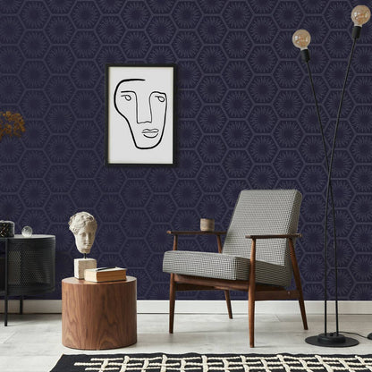 Hello Sunshine Royal Blue P&amp;S Wallpaper, 56 sq. ft.