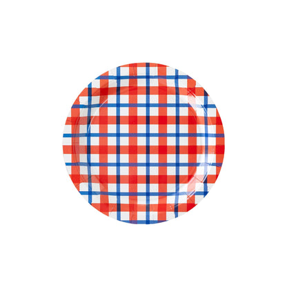 Americana Plaid Paper Plate