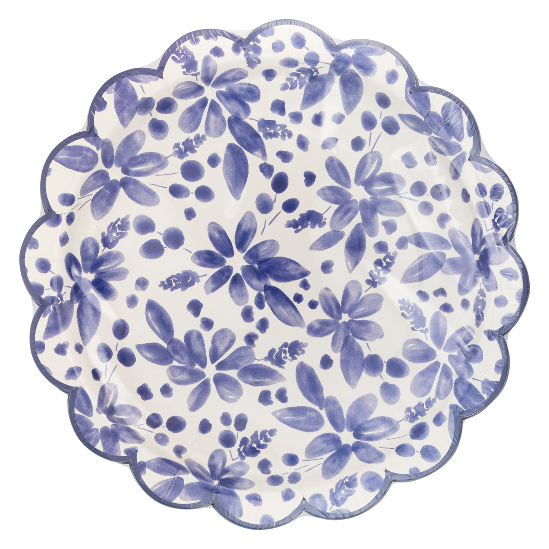 Blue Floral Paper Plate