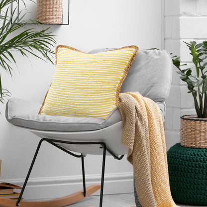 Jute Bordered Throw Pillow
