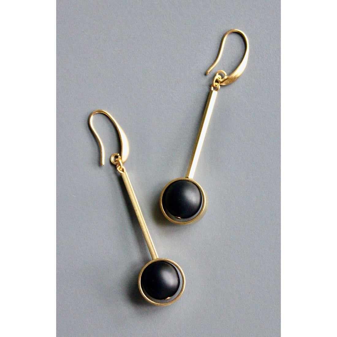 Jet Glass Earrings
