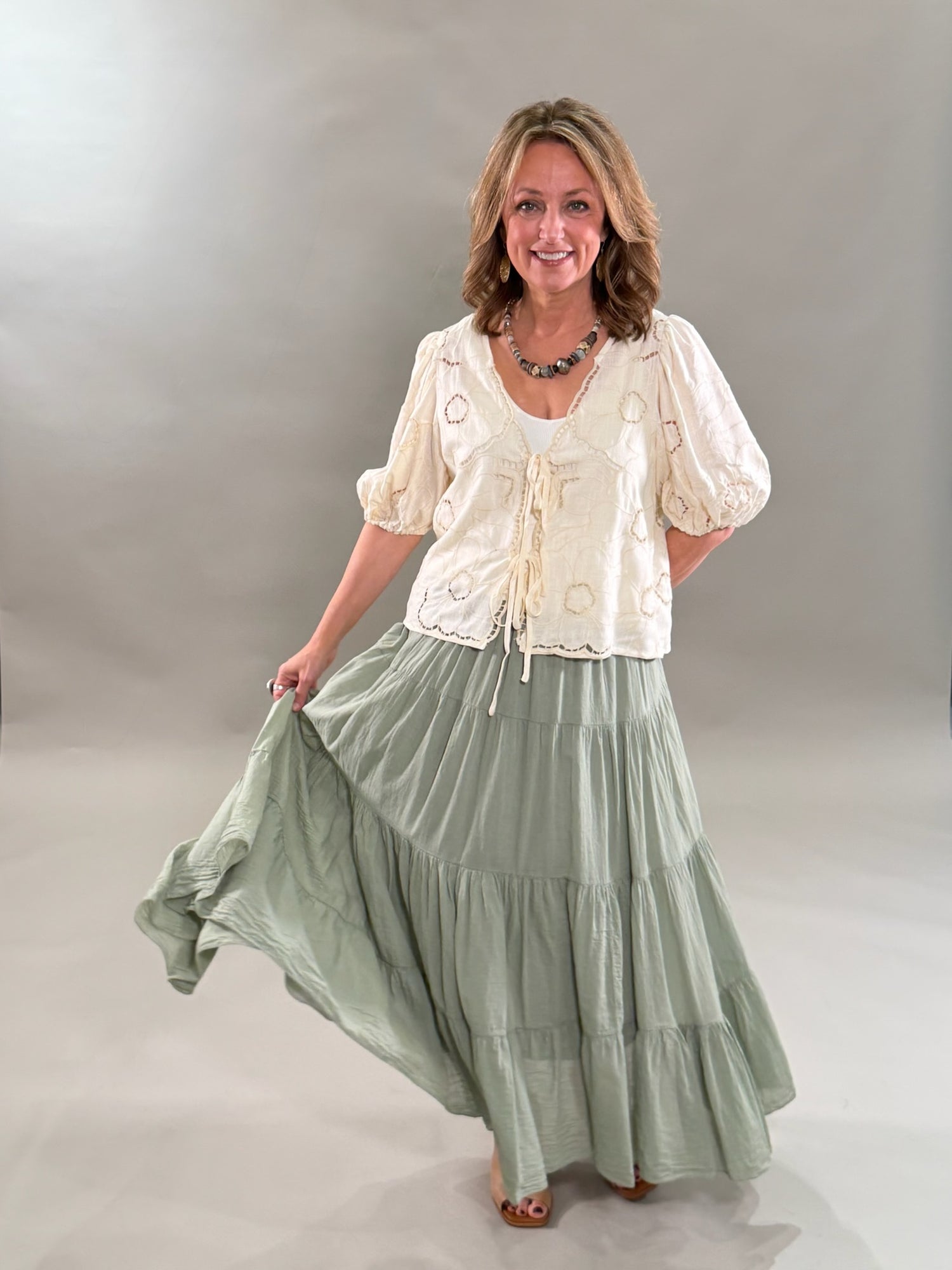 Tiered Cotton Skirt