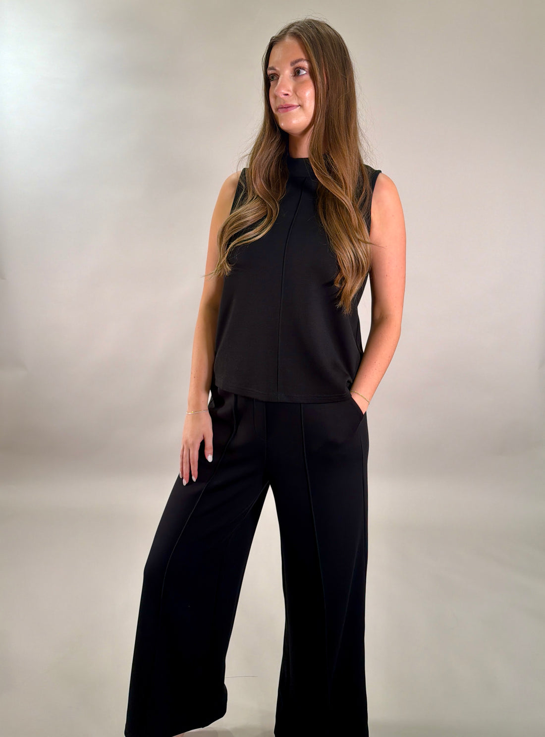 The Front-Seam Sleeveless Knit Top