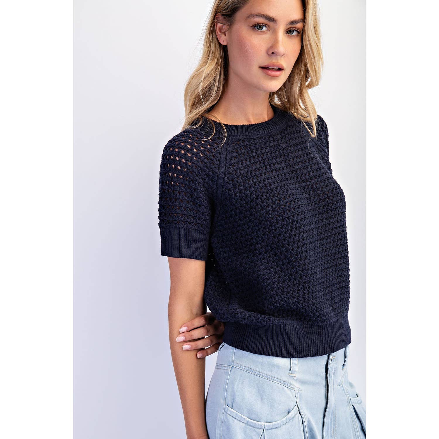 Short Sleeve Knit Top