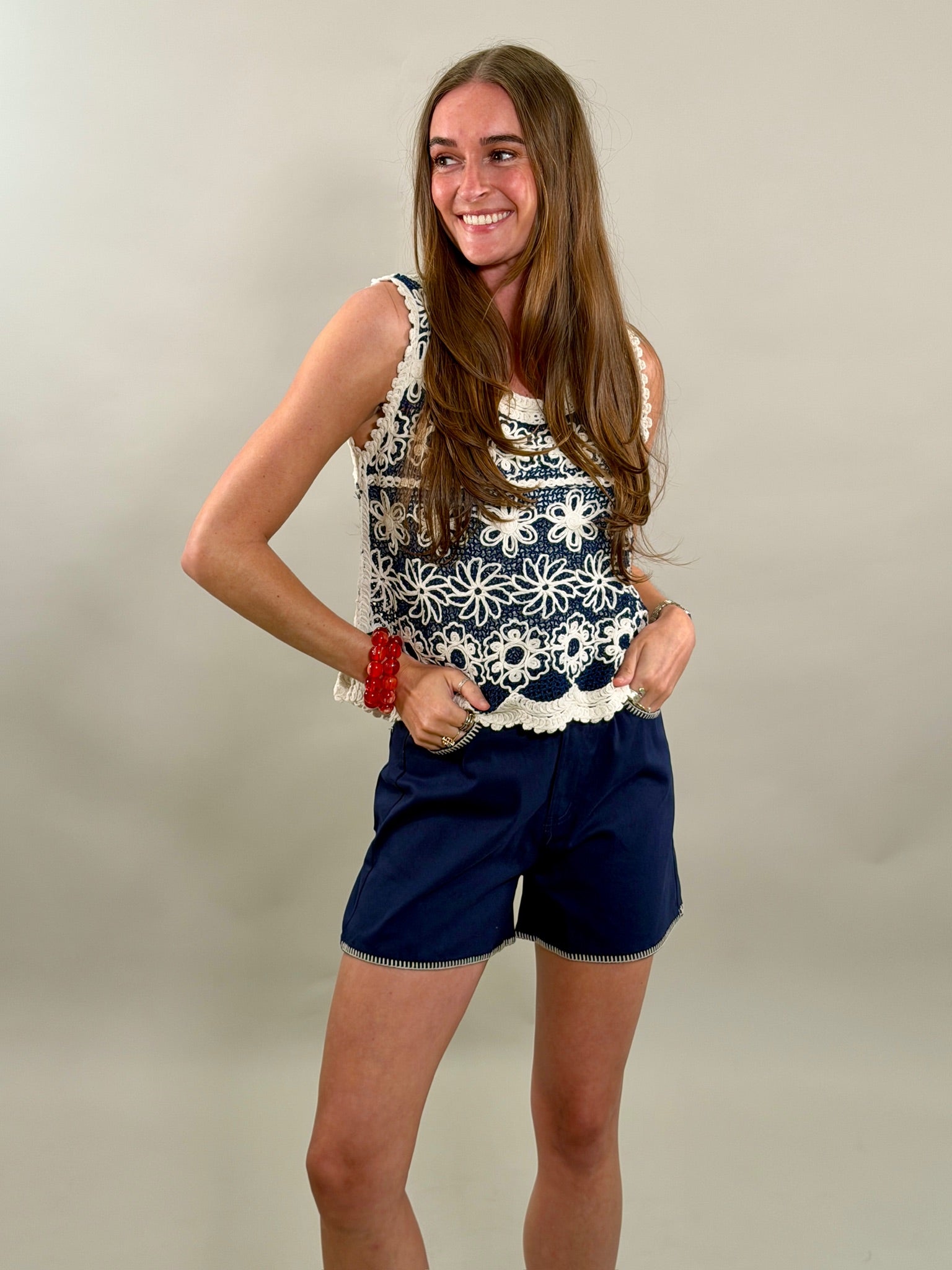 Boho Floral Crochet Sleeveless Top