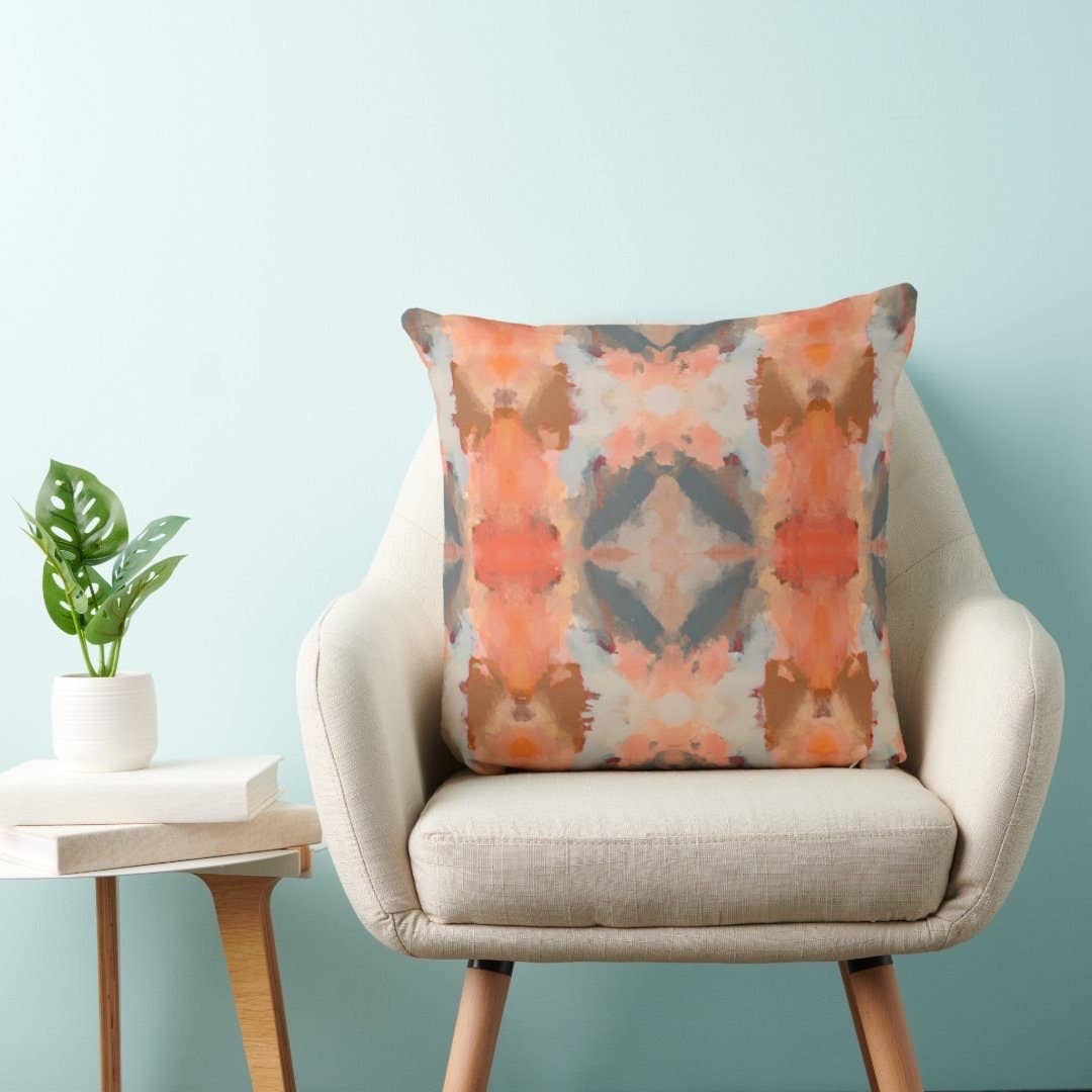 Abstract Modern Art Painted Throw Pillow