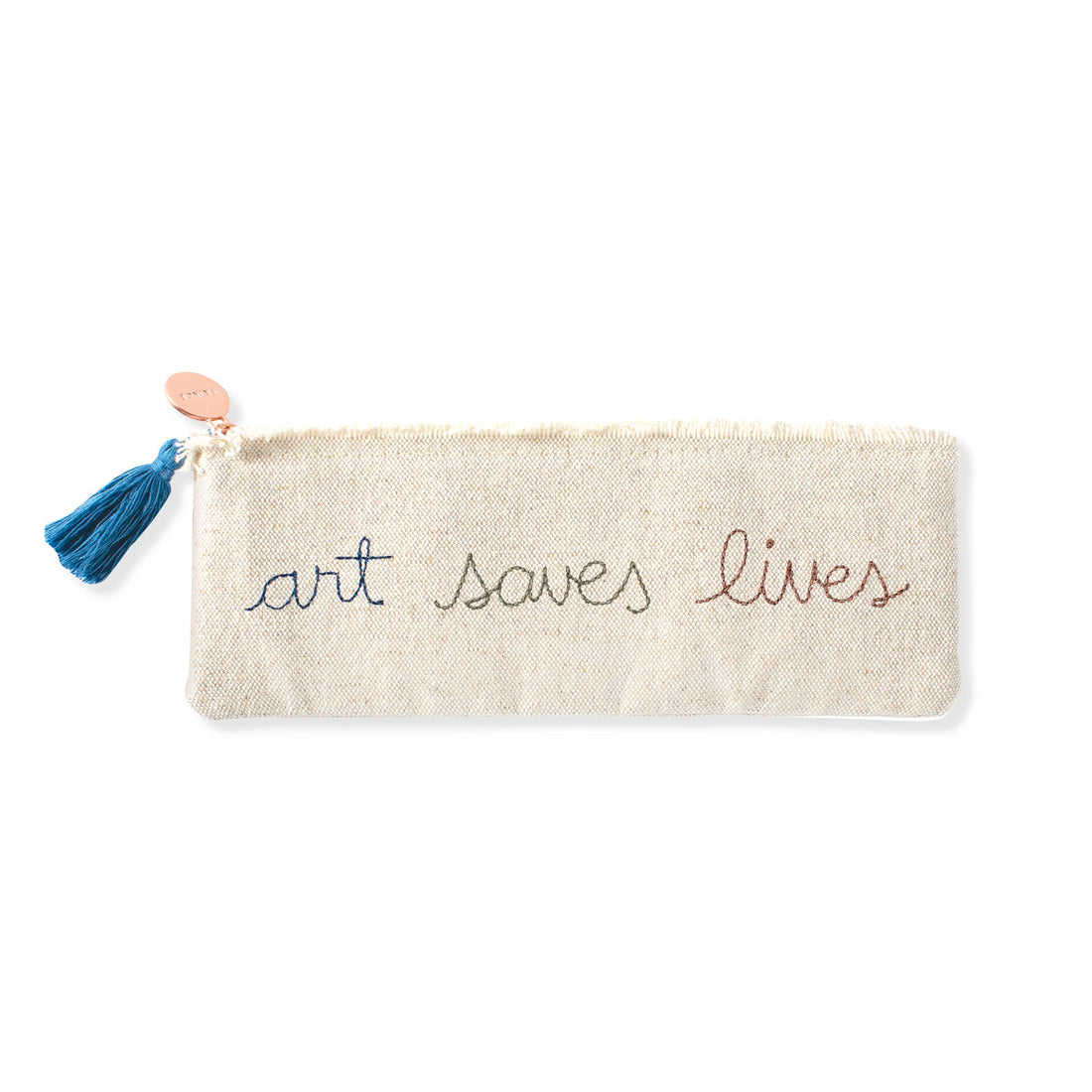 Stitched Art Saves Small Canvas Pouch