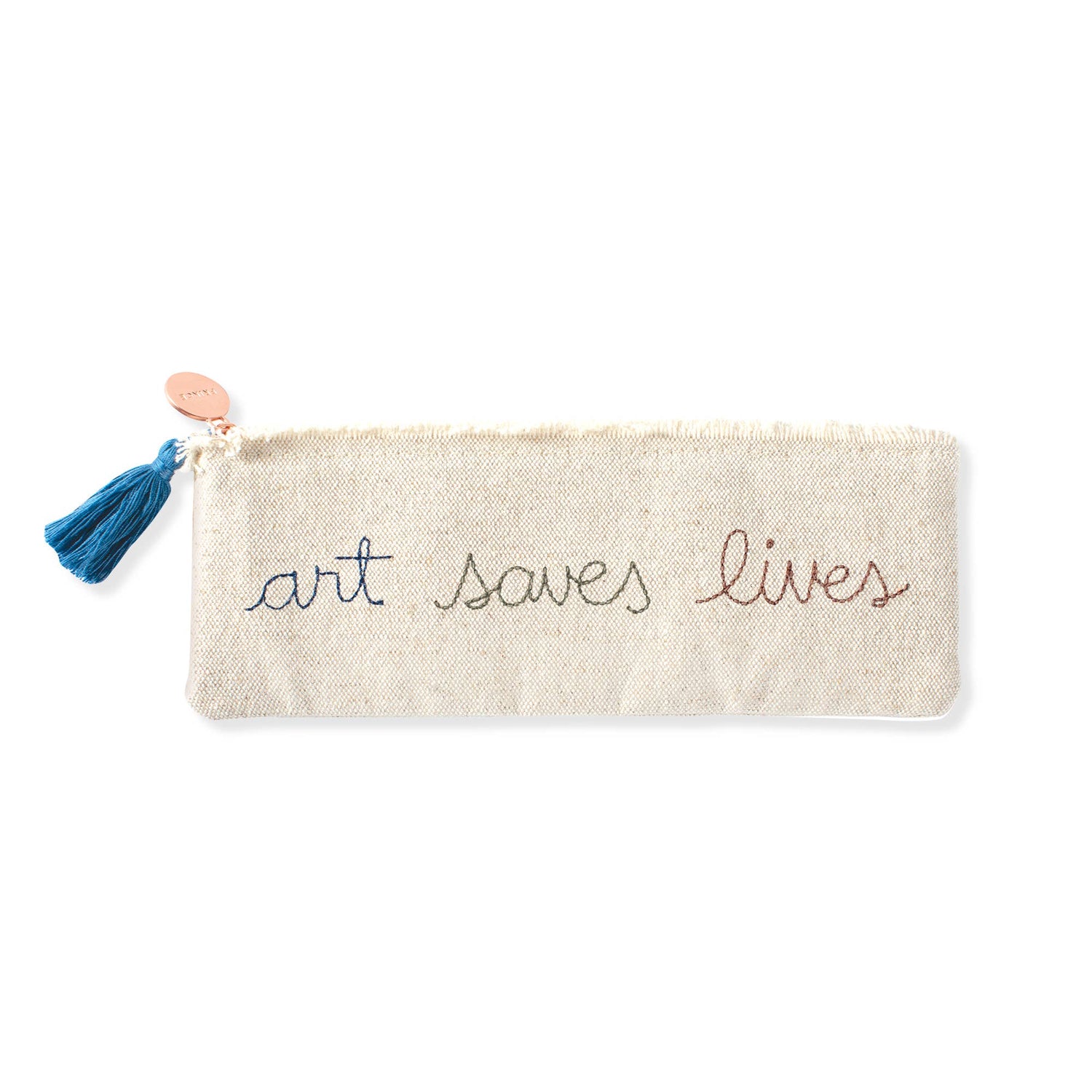 Stitched Art Saves Small Canvas Pouch