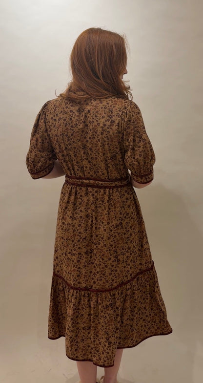 Autumn Floral Midi Dress