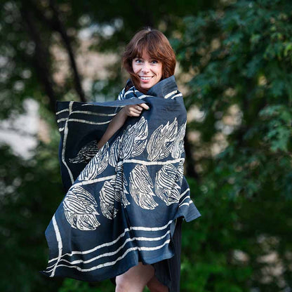 Artisan handmade cotton blockprint women scarf/wrap - Jungle