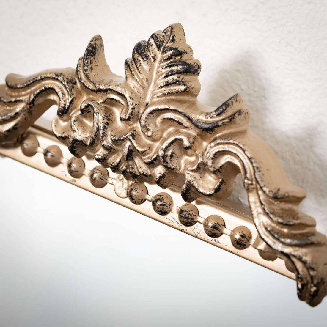 Slim Vintage Gold Edge Mirror