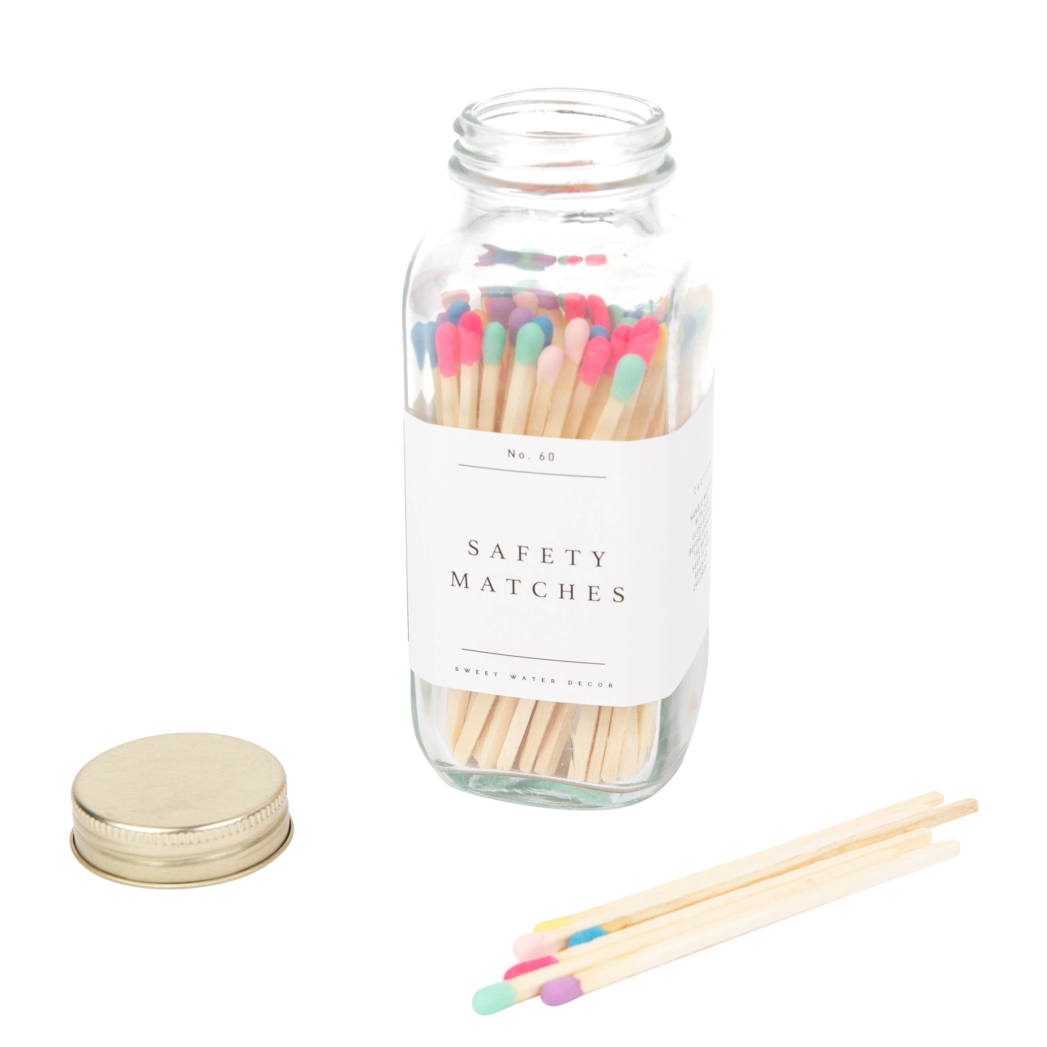 Safety Matches, Multicolor Rainbow Tip