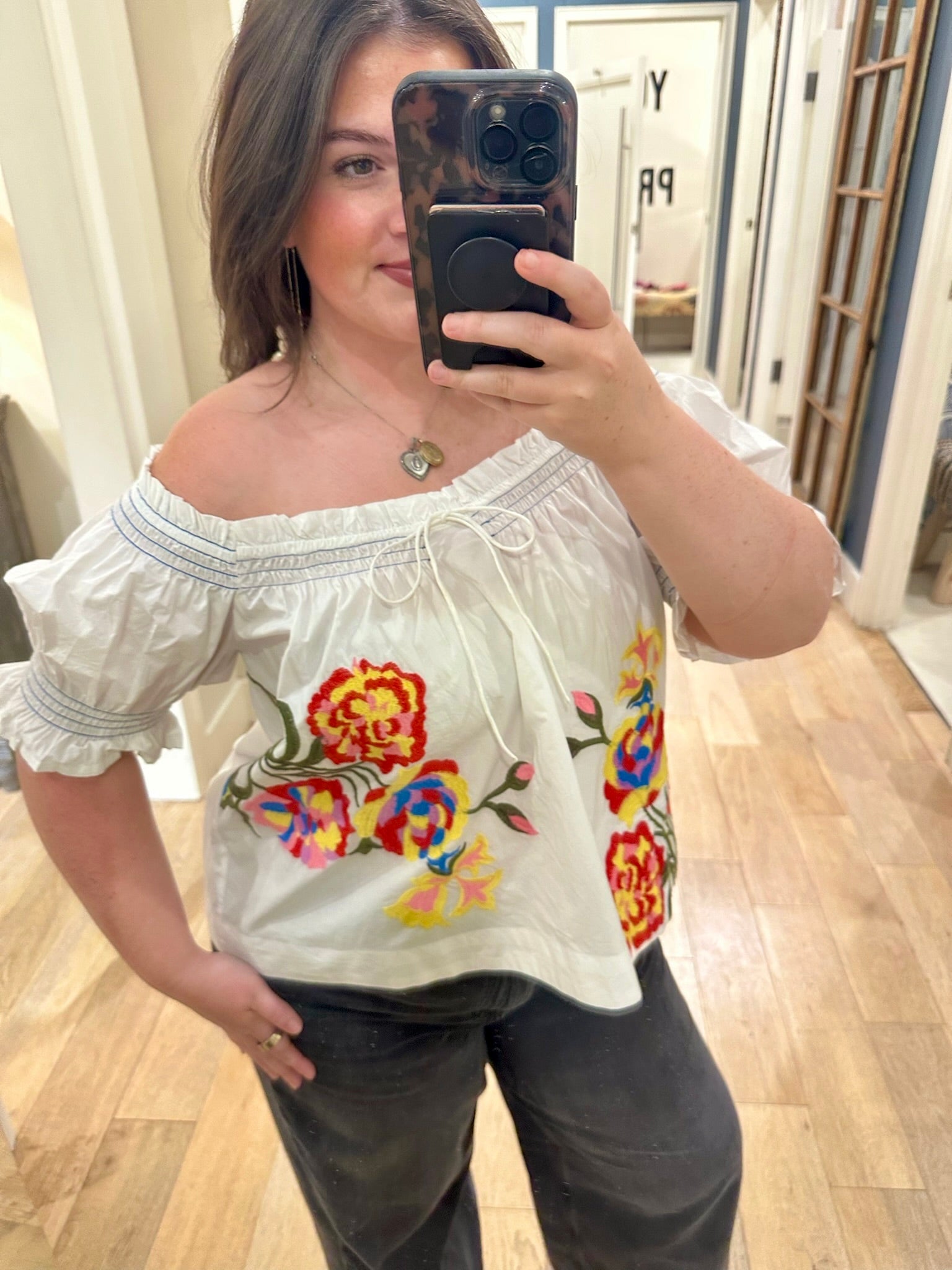 Colorful Bouqet Embroidered Blouse