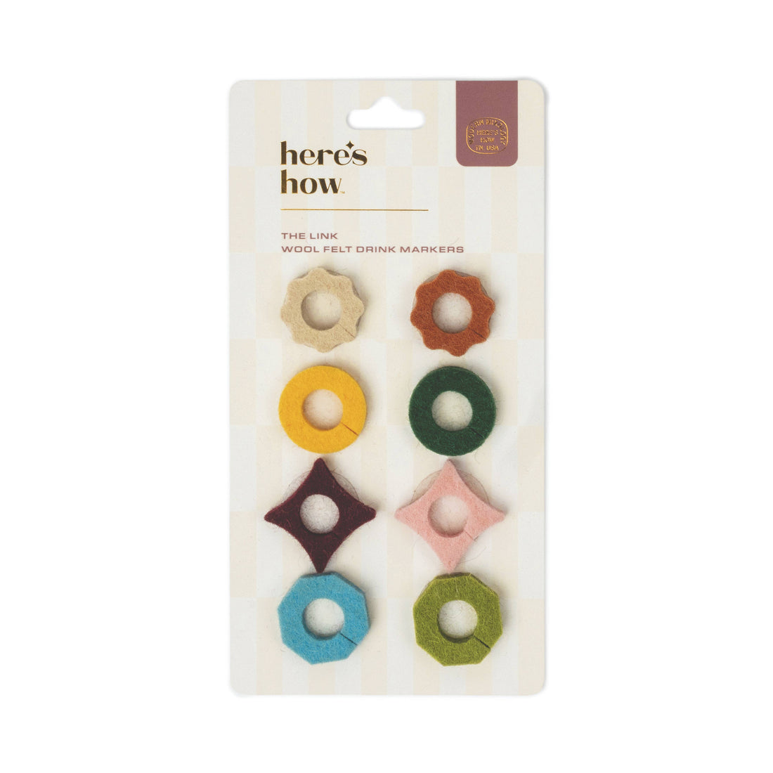 The Link Set Of 8 Felt Drink Tags