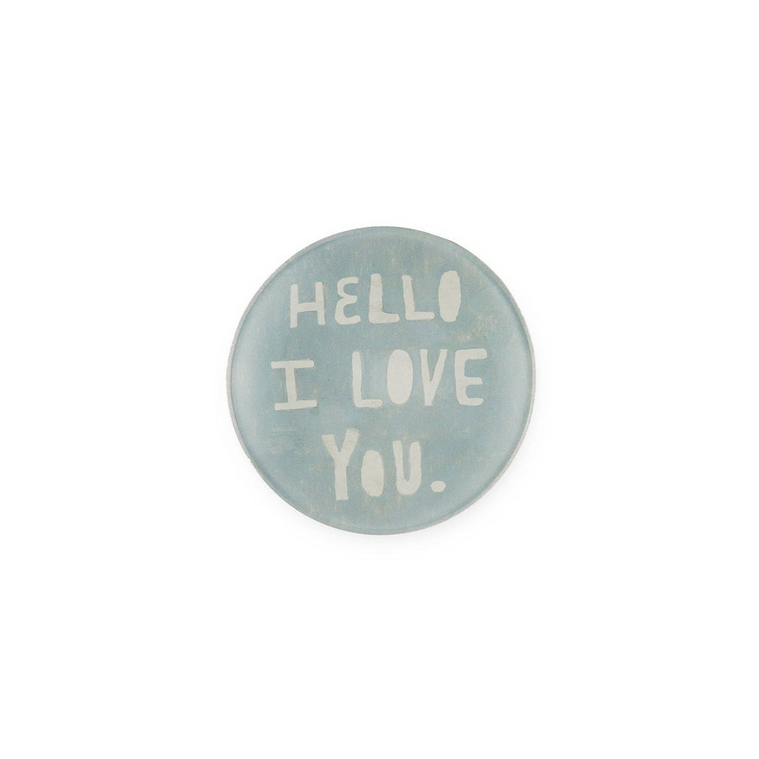 Hello I Love You Mini Round Decoupage Plate - 4"