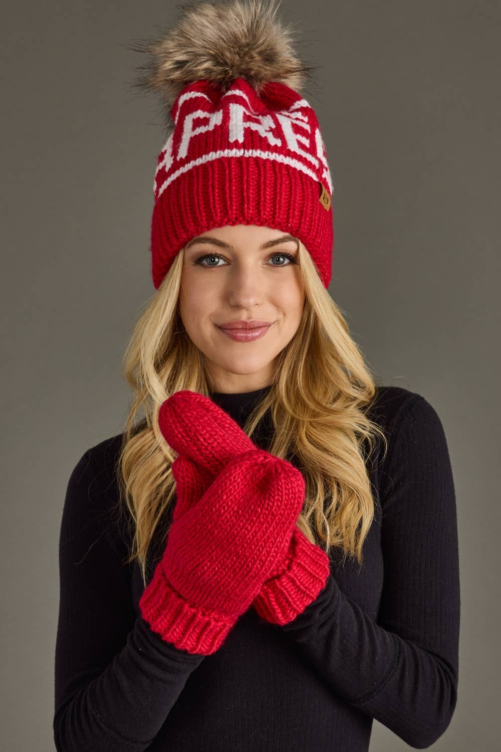Classic Red Cuffed Mittens