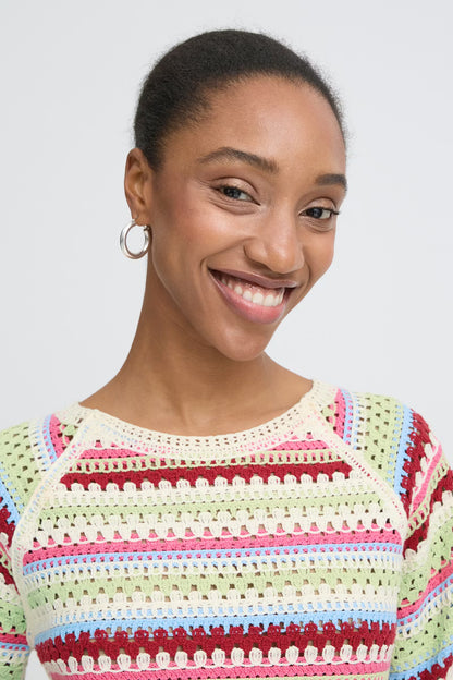 Multicolored Striped Crochet Top