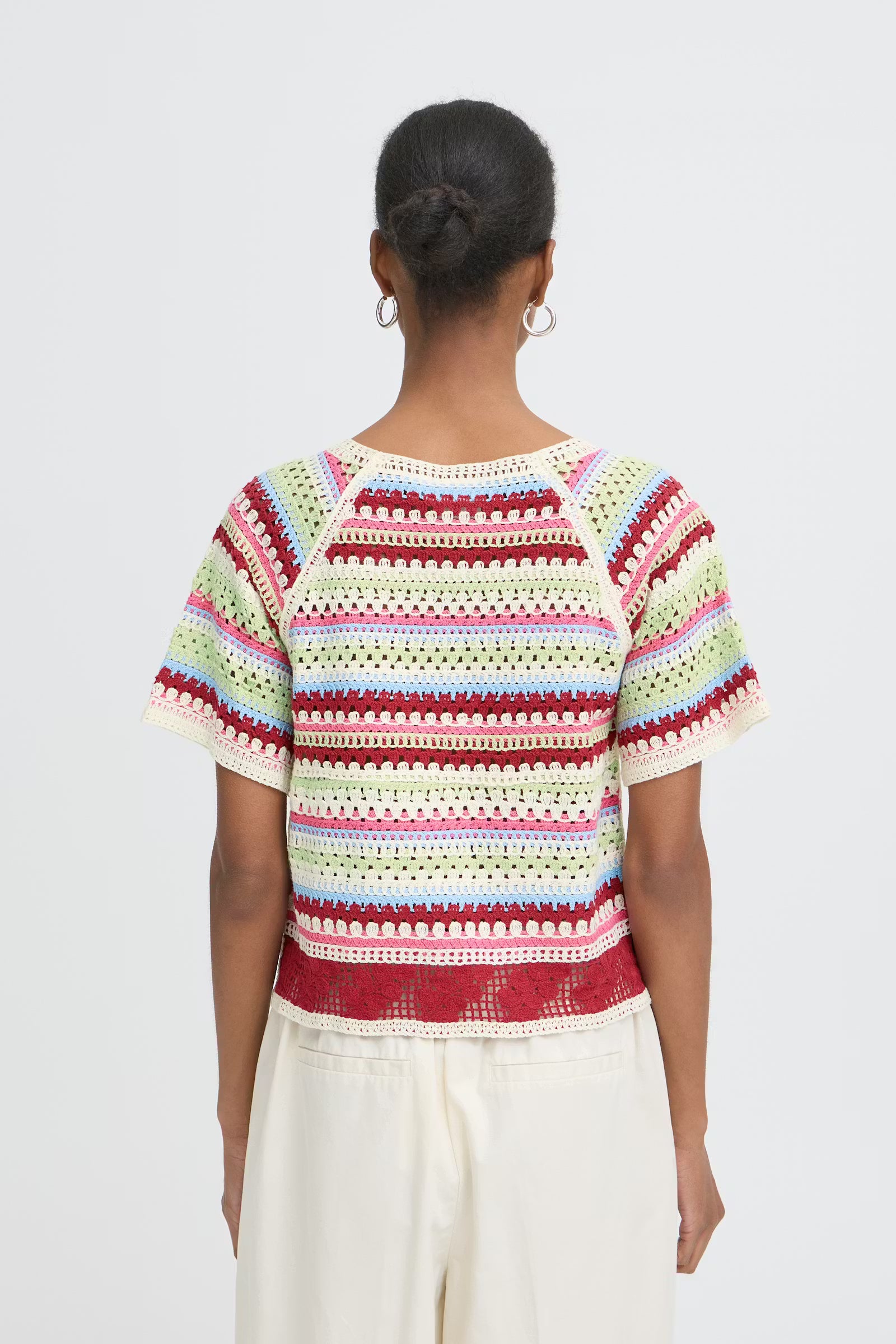 Multicolored Striped Crochet Top