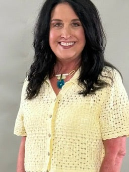 Crochet Butter Yellow Cropped Cardigan