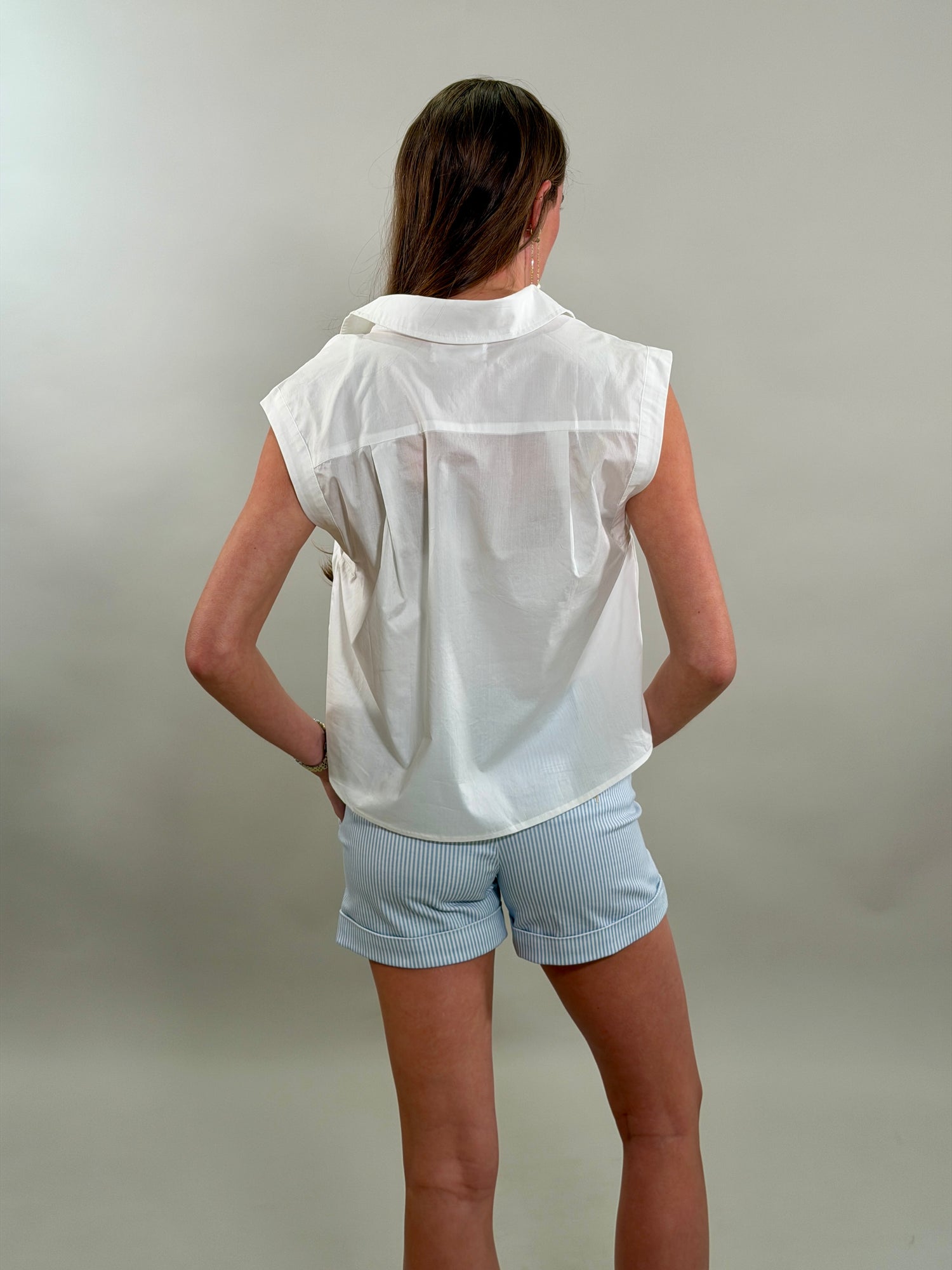 Crisp Cotton Sleeveless Popover