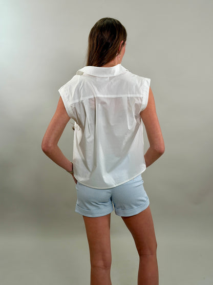 Crisp Cotton Sleeveless Popover