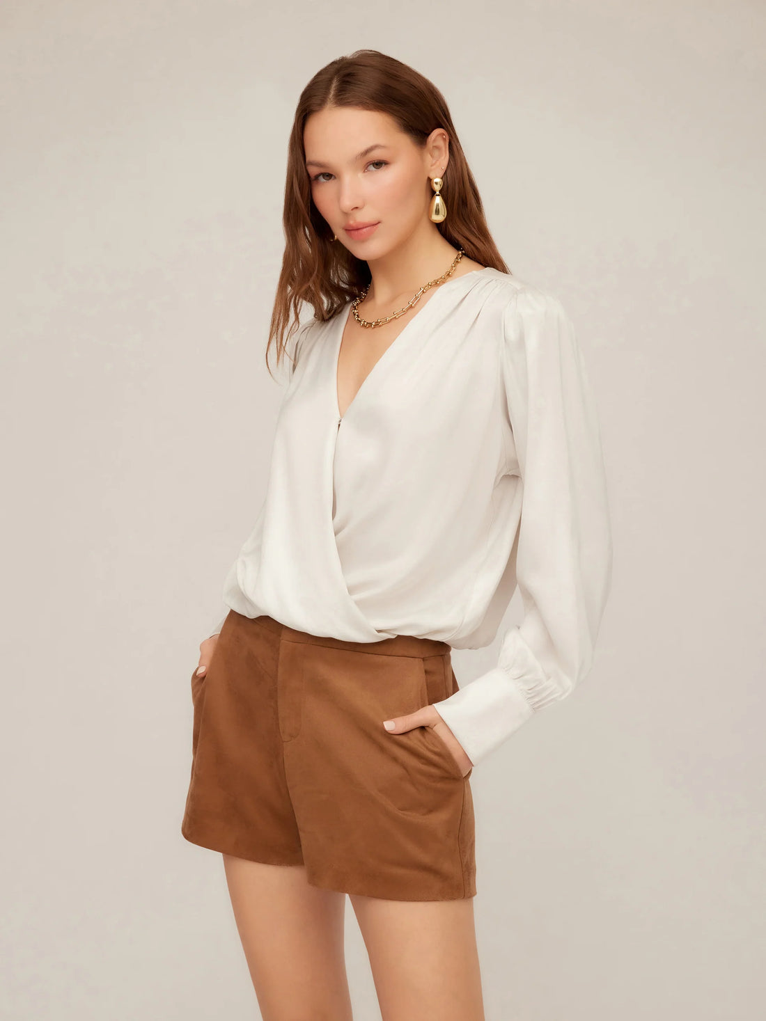 Faux Suede Modern Shorts
