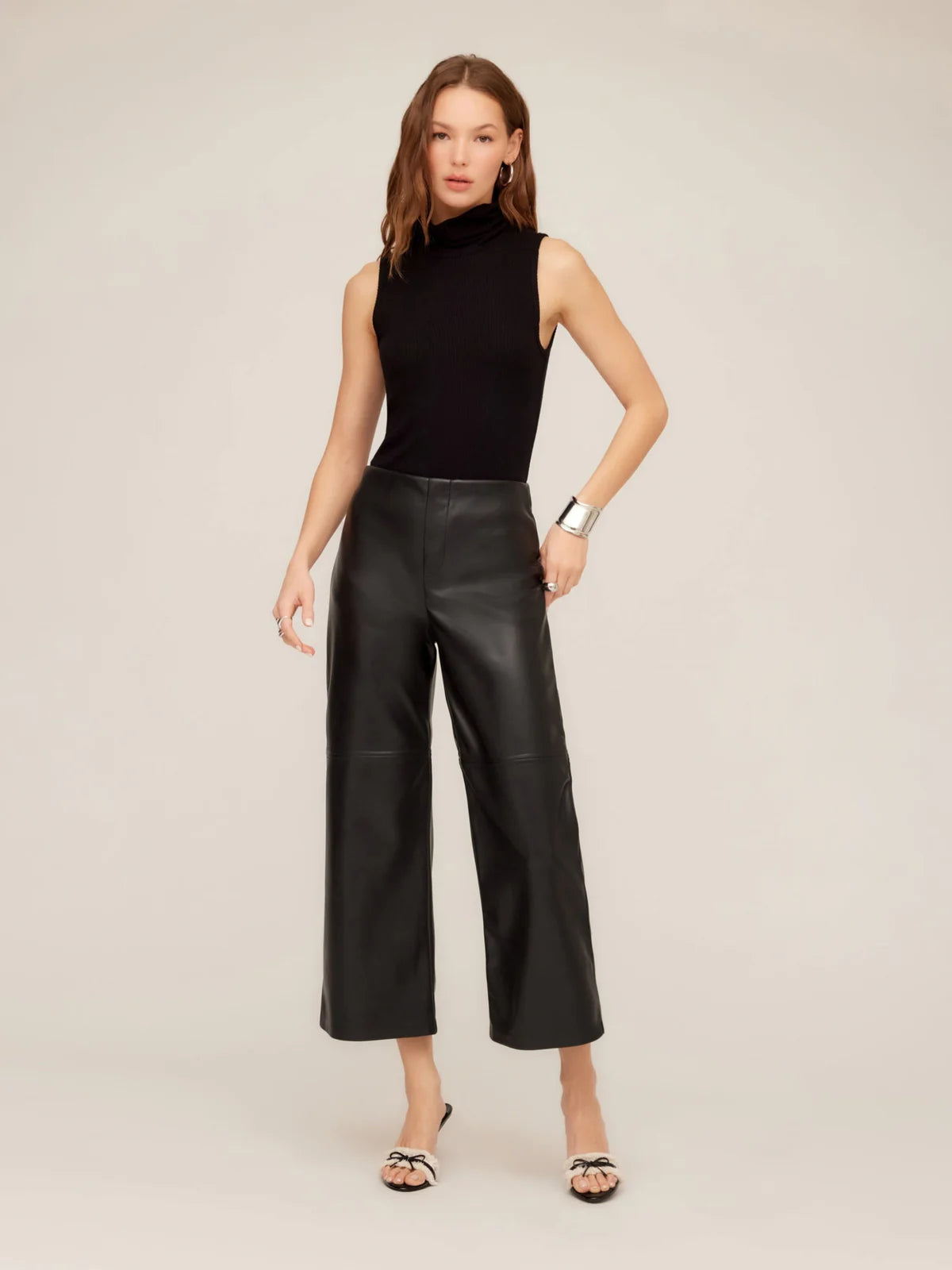 Faux Leather Cropped Pants