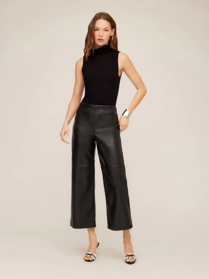 Faux Leather Cropped Pants