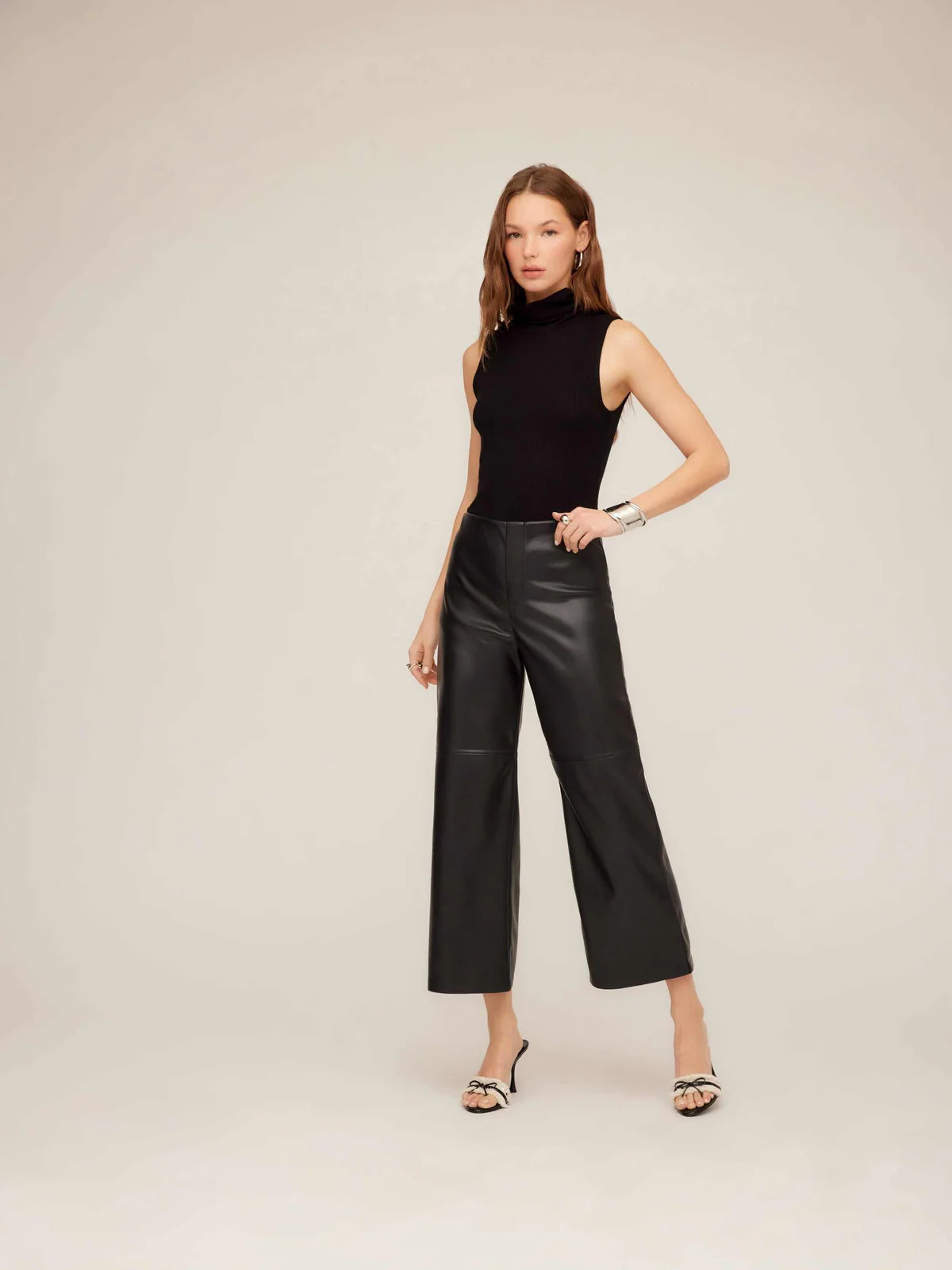 Faux Leather Cropped Pants