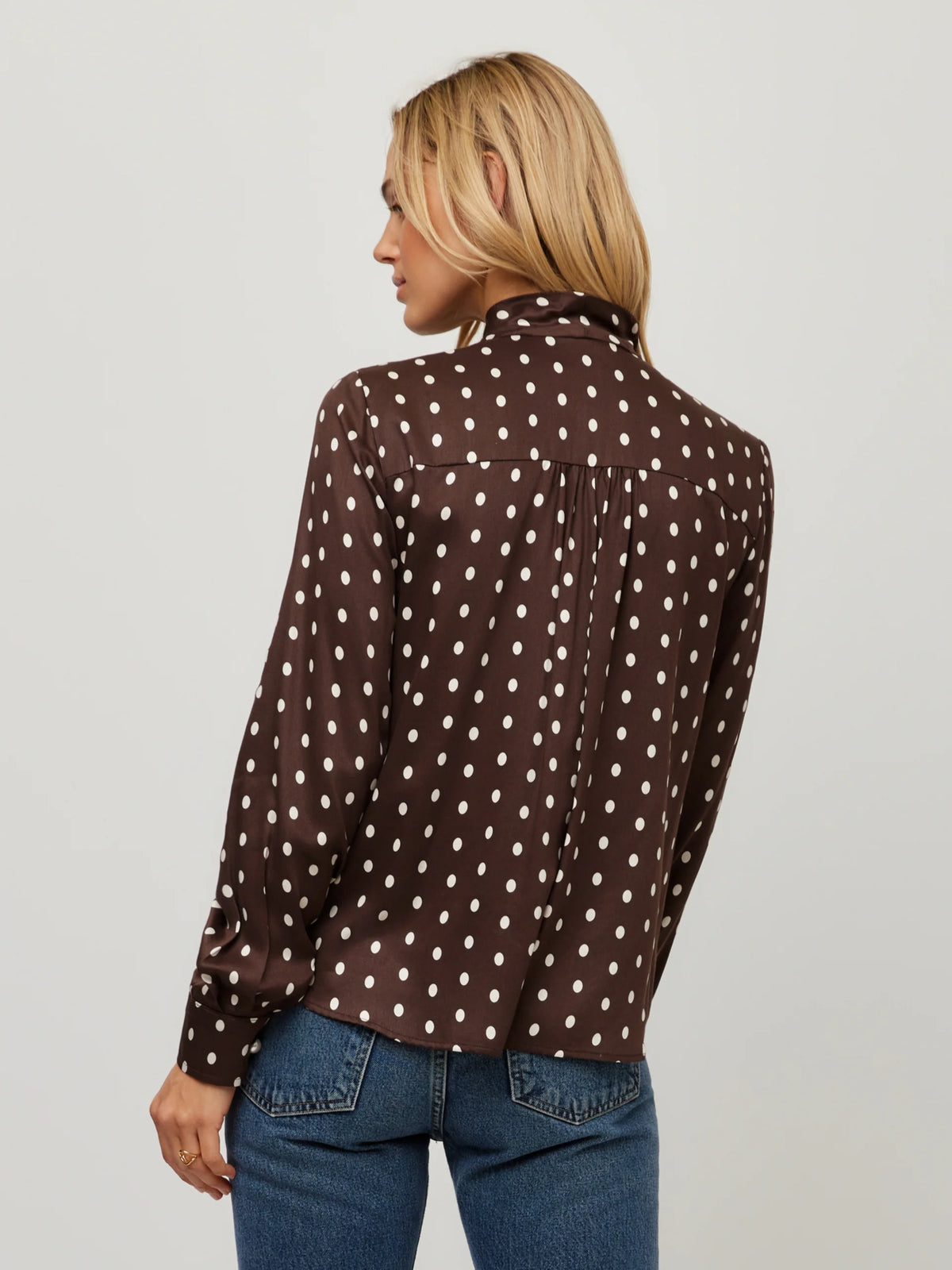 Polka-Dot Cross Neck Top