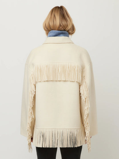 Wool-Blend Fringe Jacket