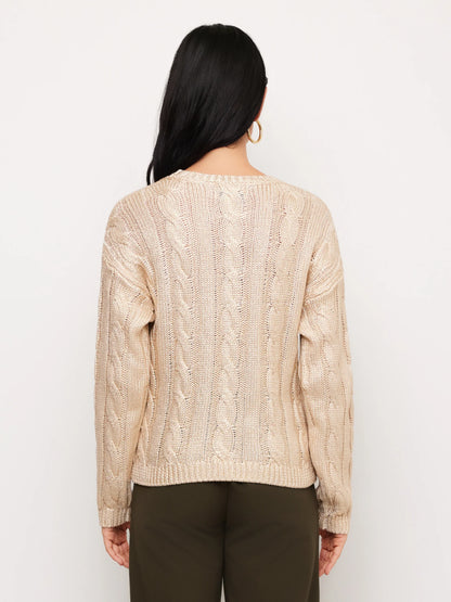 Metallic Crewneck Sweater