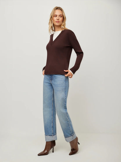 Layered V-Neck Sweater