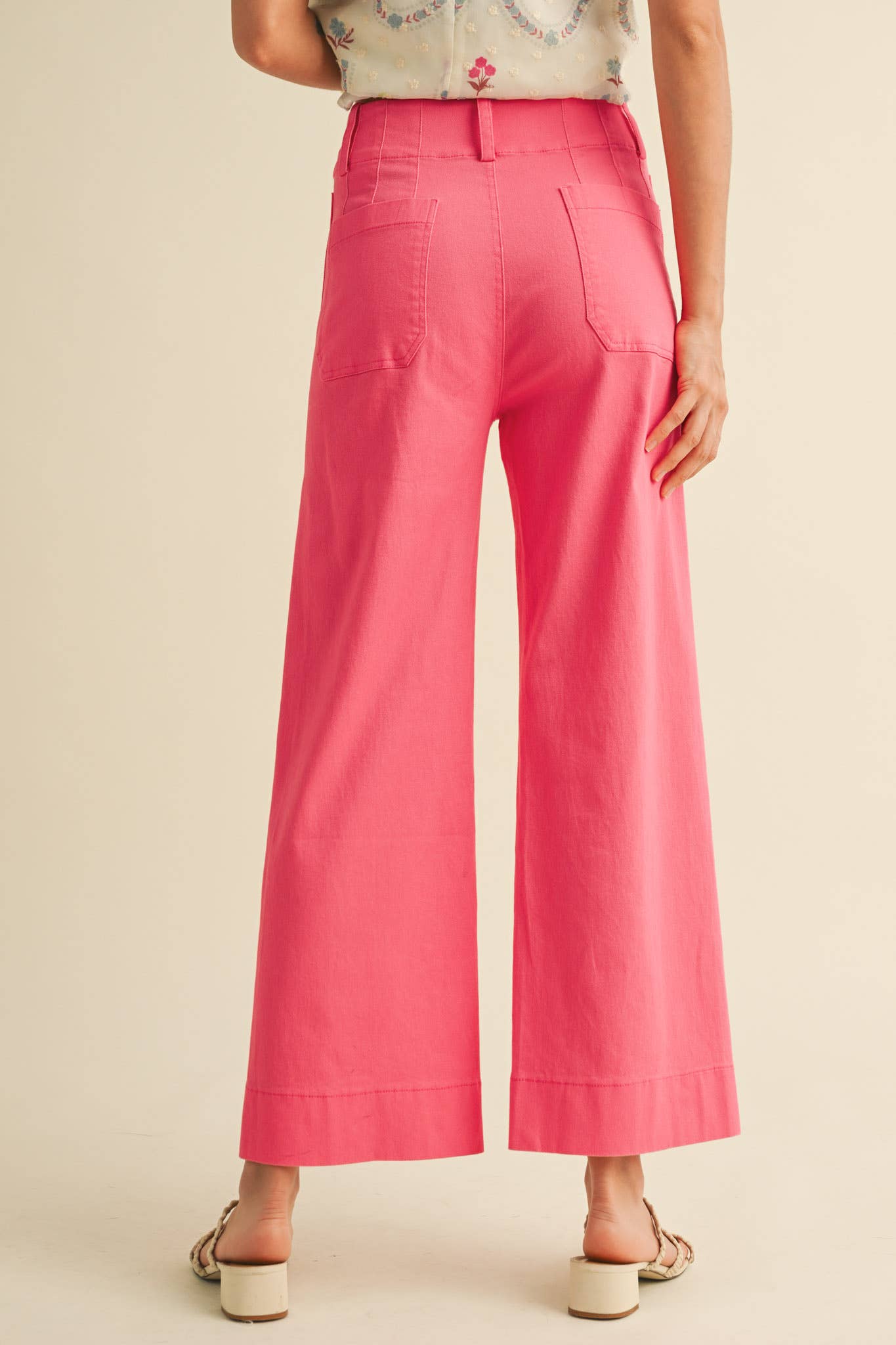 High Waist Cropped Wide Leg Pant