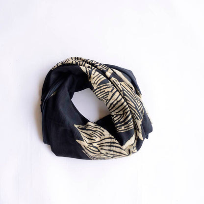 Artisan handmade cotton blockprint women scarf/wrap - Jungle