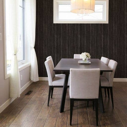 Grasscloth Black Peel and Stick Wallpaper, 28 sq. ft.