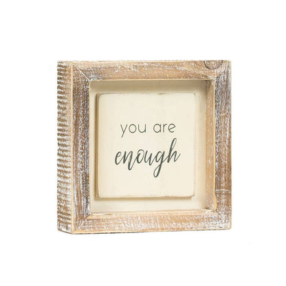 Wood Frame Sign11947 - 5x5 wood frame sign (ENOUGH)  home decor gift