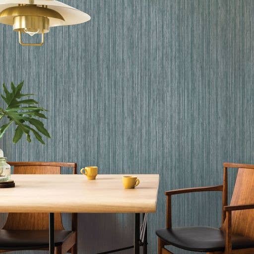 Grasscloth Chambray Peel and Stick Wallpaper, 28 sq. ft.
