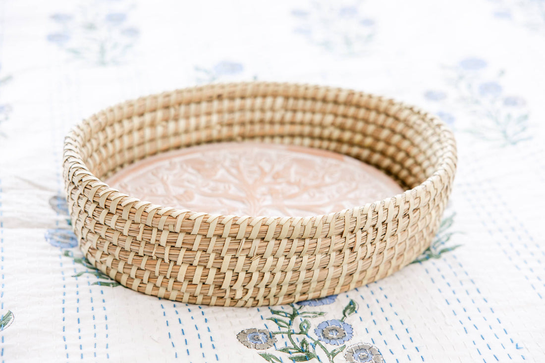 Oval Birds in a Tree Bread Warmer Basket